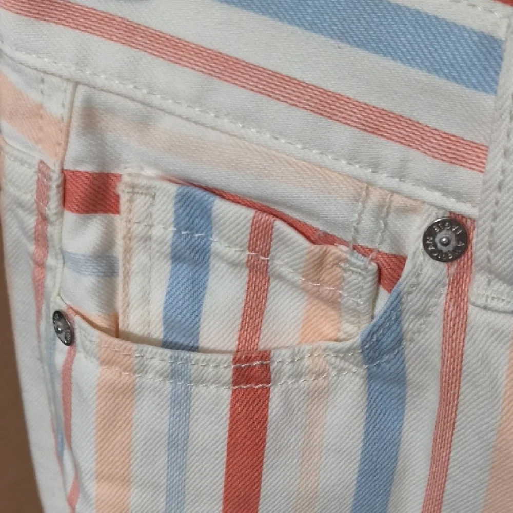 American Eagle Women's Multicolor Striped High Waisted Mom Jeans Size 0